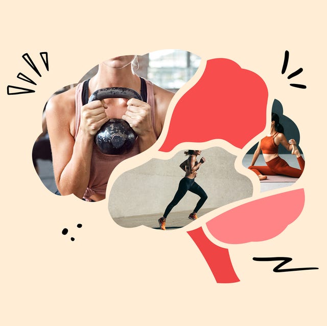 collage representing fitness activities and mental wellbeing