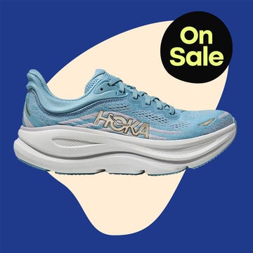 two pairs of athletic shoes with a sale banner