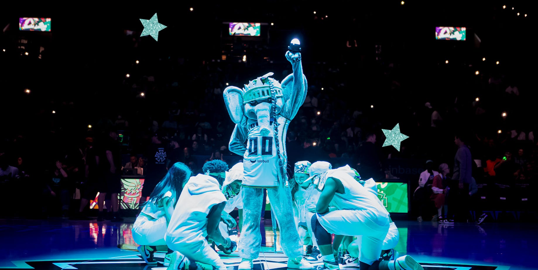 ellie the elephant with dancers