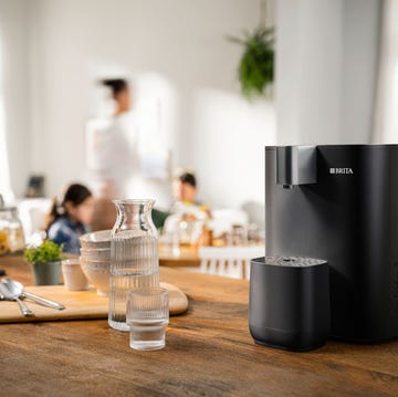 water filtration system on a wooden table