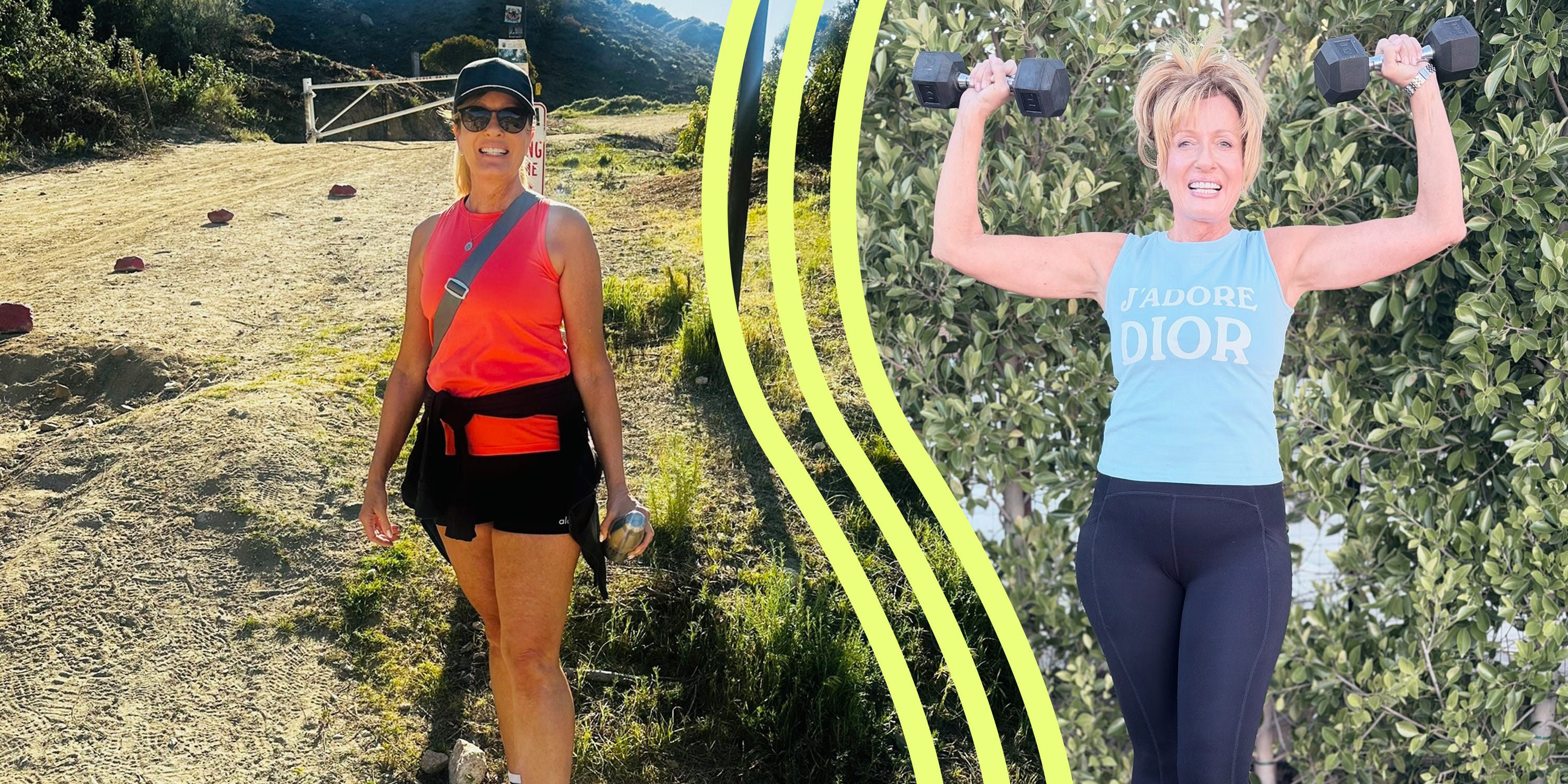 two images showcasing fitness activities