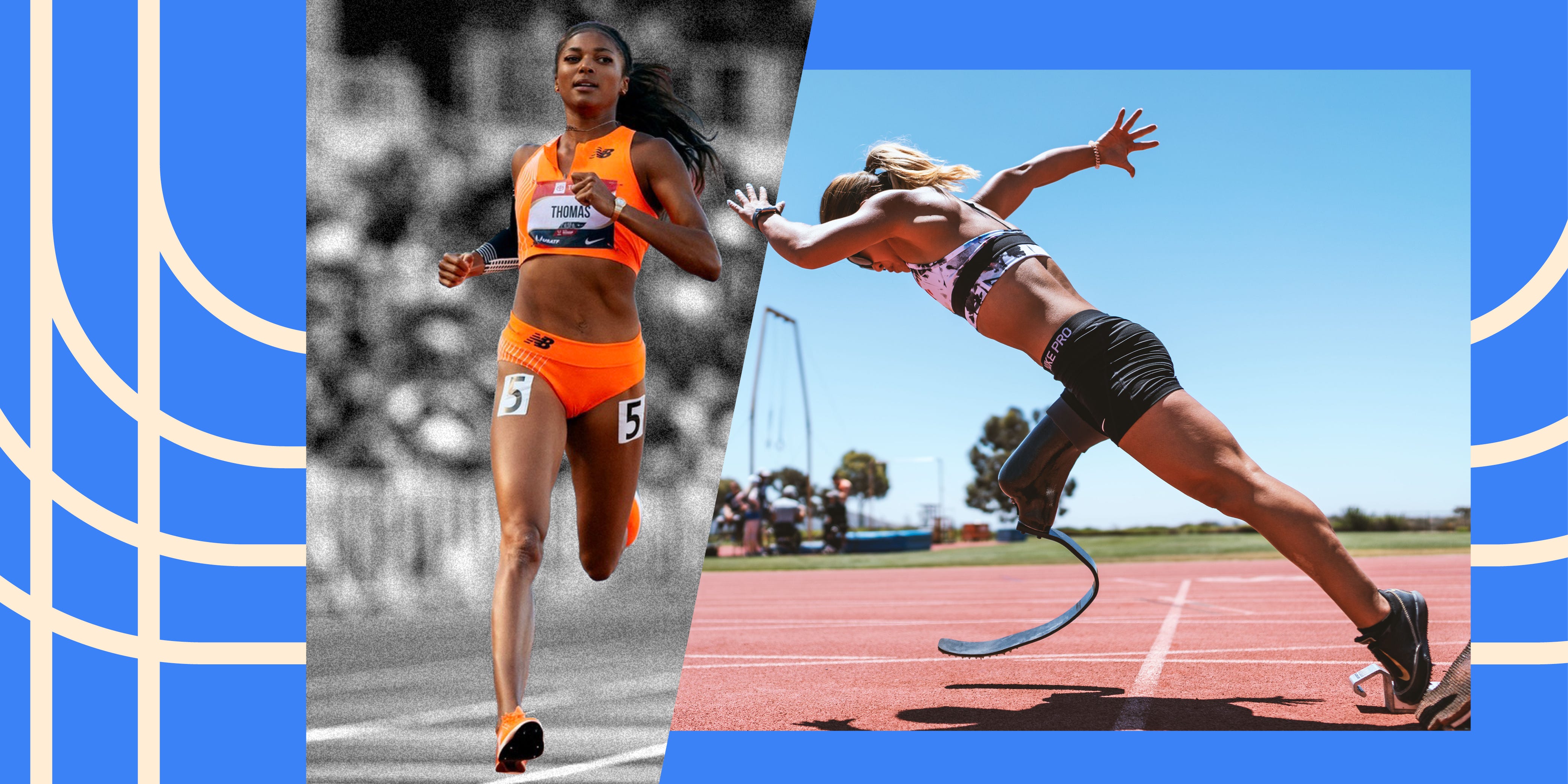 gabby thomas scout bassett competing in track and field