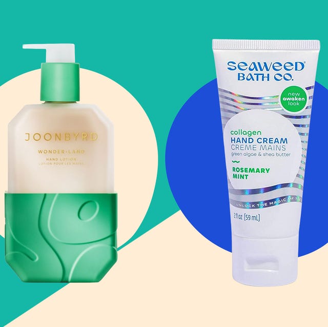 three hand creams displayed against a colorful background