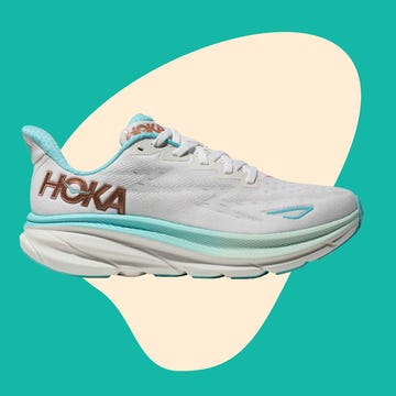 two models of hoka running shoes displayed side by side