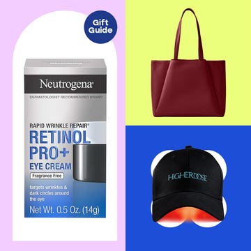 collection of gift items including skincare accessories and footwear