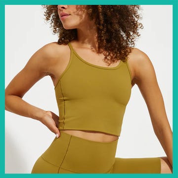 two clothing items displayed a purple fleece pullover and an olive green sports top