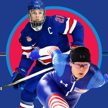 collage of winter sports athletes in action and together