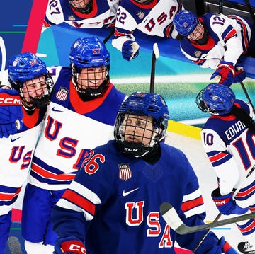 hockey players in action representing the usa