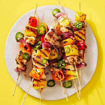 pineapple and chicken skewers