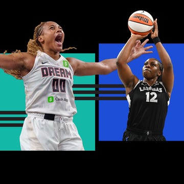 three basketball players in action representing teams in a league