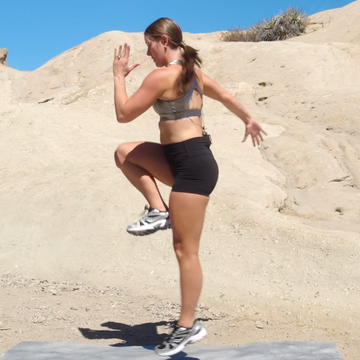 outdoor workout session on rocky terrain